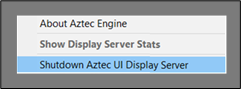 Aztec System Menu for UI Display Server
